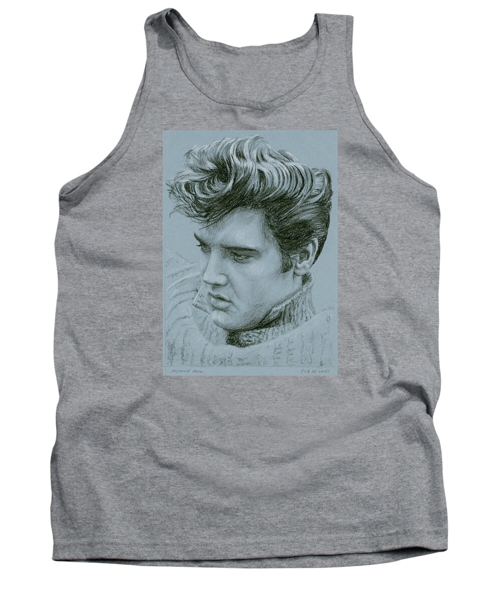 Elvis Tank Top featuring the drawing Jailhouse Rock by Rob De Vries