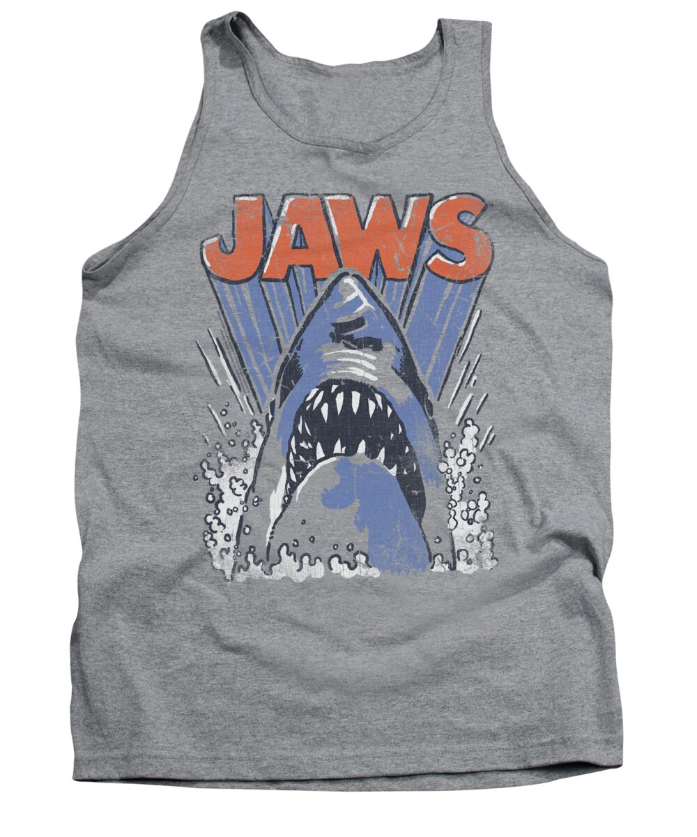 Jaws Tank Top featuring the digital art Jaws - Comic Splash by Brand A