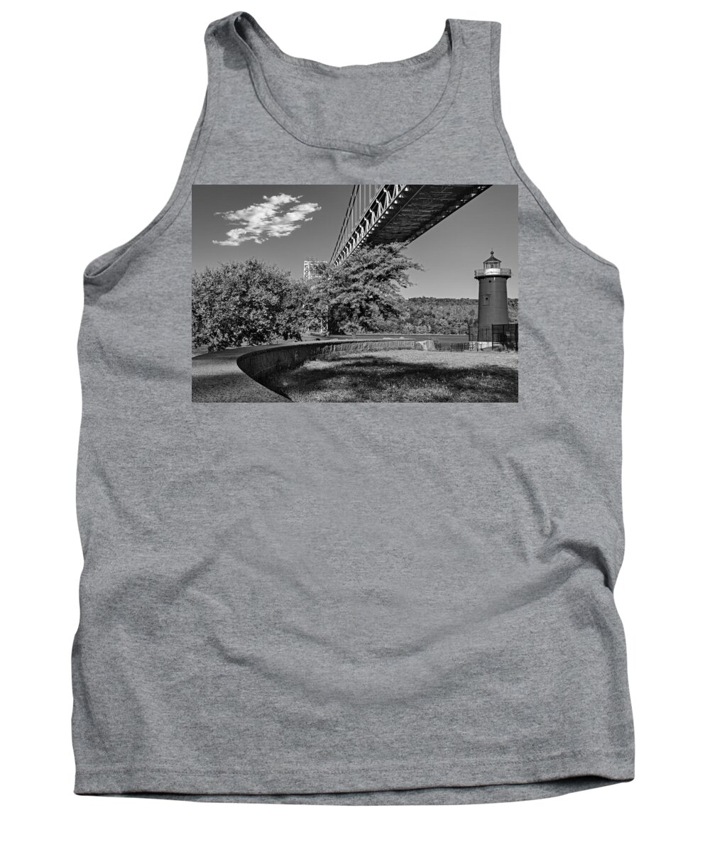 Autumn Tank Top featuring the photograph Jeffrey's Hook Lighthouse Hook Lighthouse BW by Susan Candelario