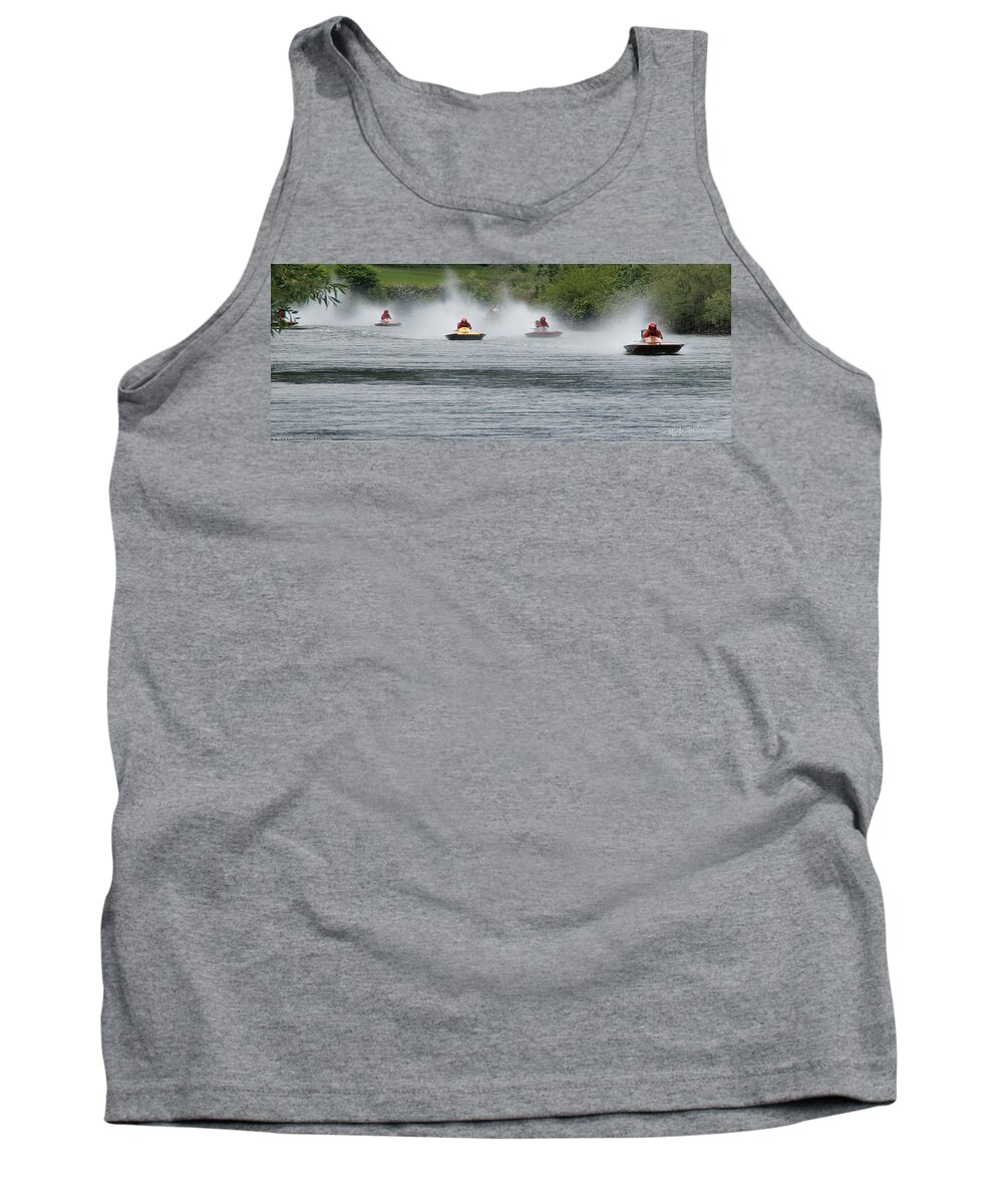 Jet Tank Top featuring the photograph Jet Boat Races on the Rogue by Mick Anderson