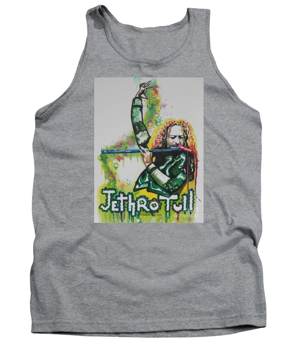 Watercolor Painting Tank Top featuring the painting Jethro Tull by Chrisann Ellis