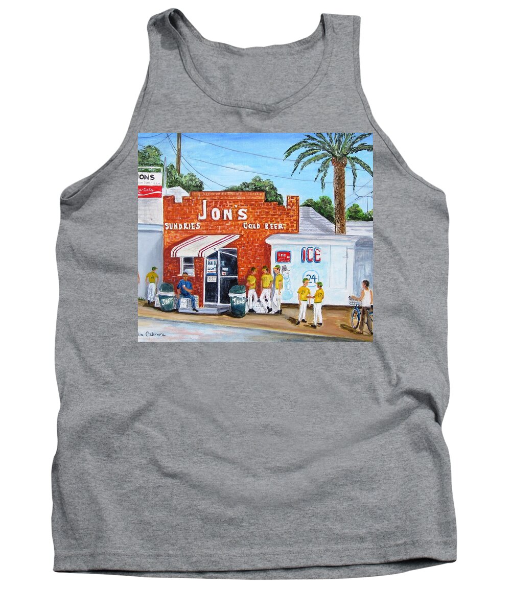Landscape Tank Top featuring the painting Jon's Ham by Linda Cabrera