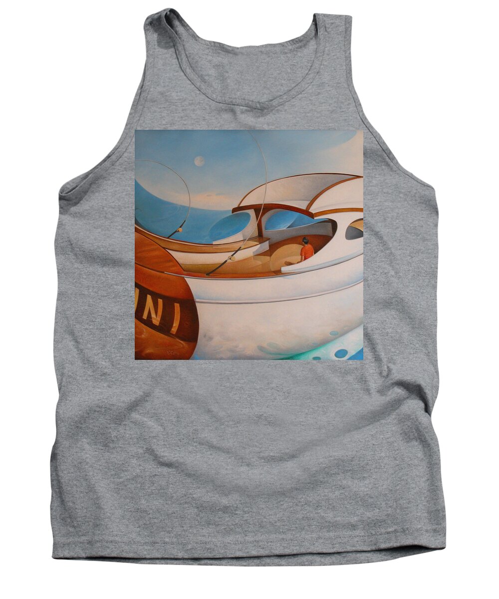 Fishing Tank Top featuring the painting Journey Through Life by T S Carson