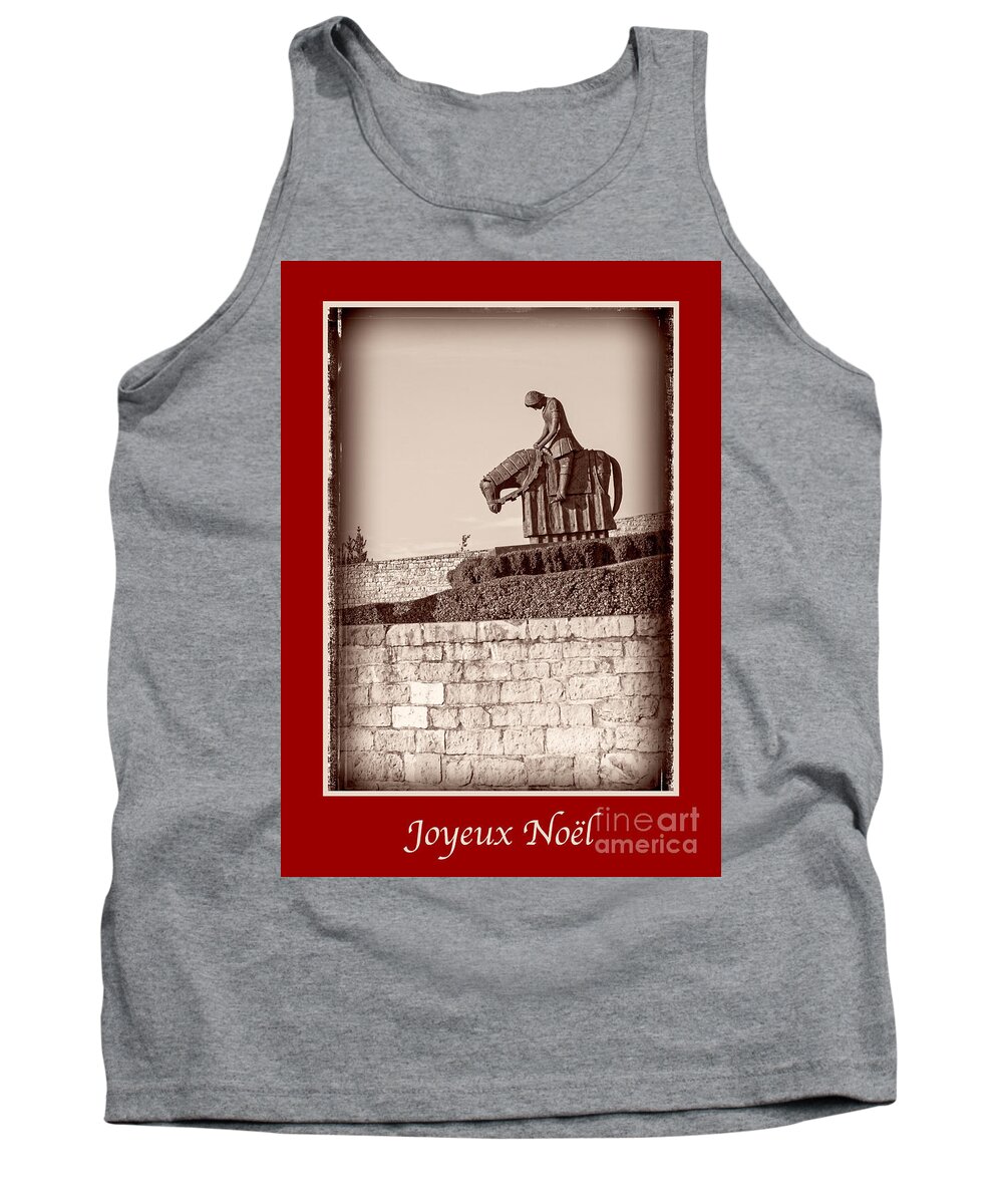 French Tank Top featuring the photograph Joyeux Noel with St Francis by Prints of Italy