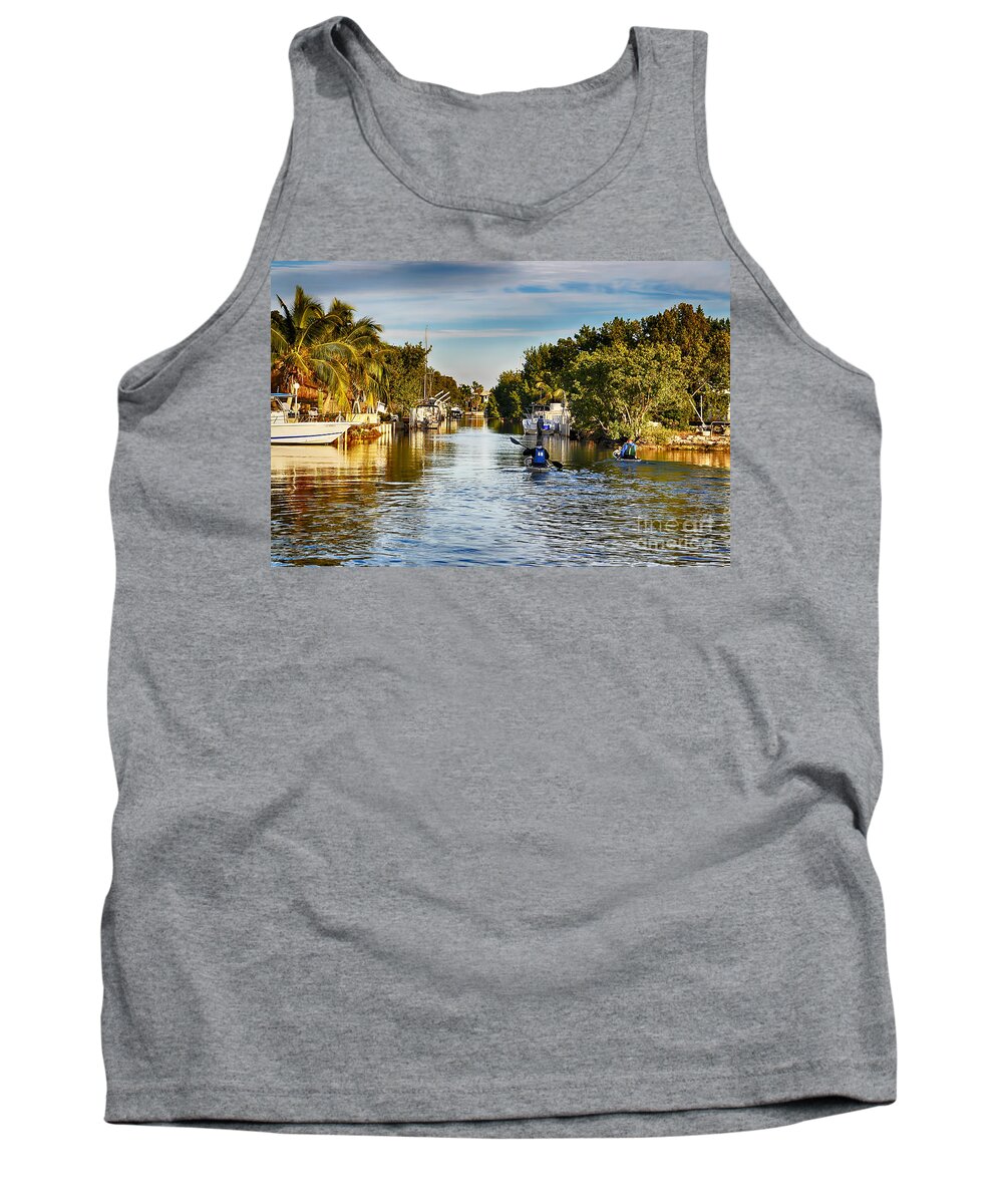 Key Largo Tank Top featuring the photograph Kayaking the Canals by Chris Thaxter