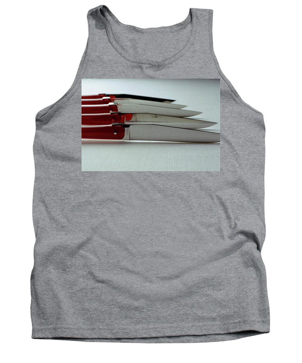 Kitchen Tank Top featuring the photograph Knives by Romulo Yanes