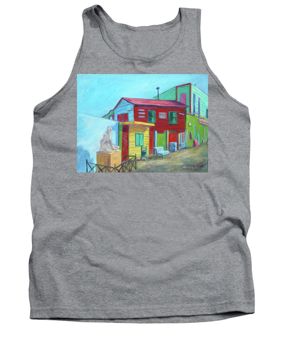 Morning Tank Top featuring the painting La Boca Morning I by Xueling Zou