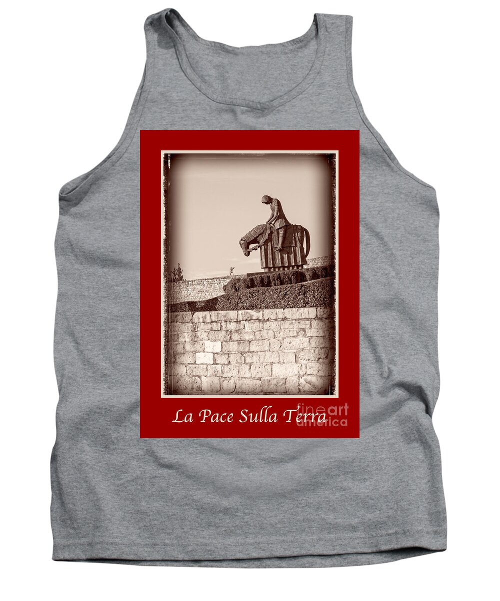 Italian Tank Top featuring the photograph La Pace Sulla Terra with St Francis by Prints of Italy