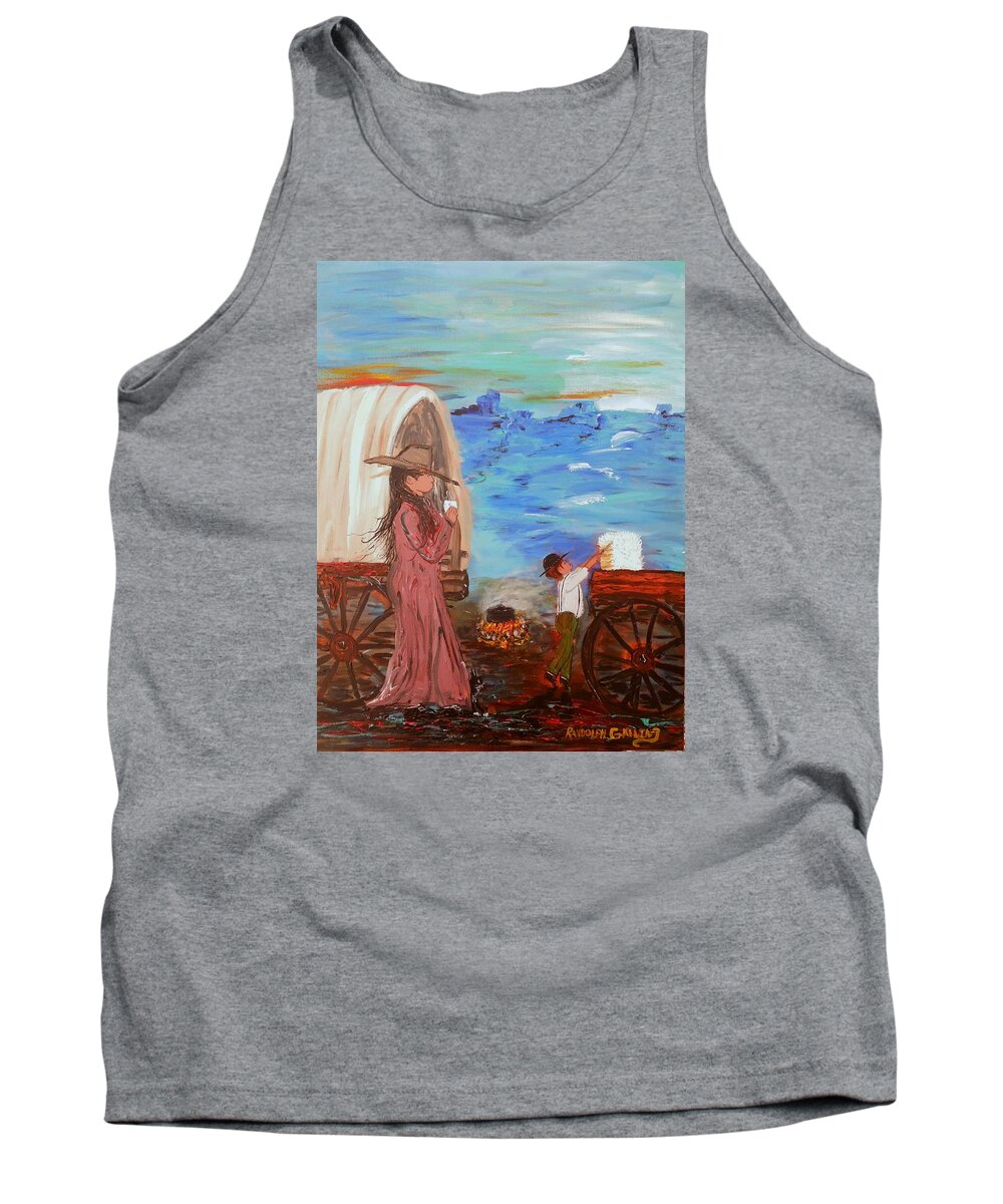 Sky Tank Top featuring the painting Last treat of the night by Randolph Gatling