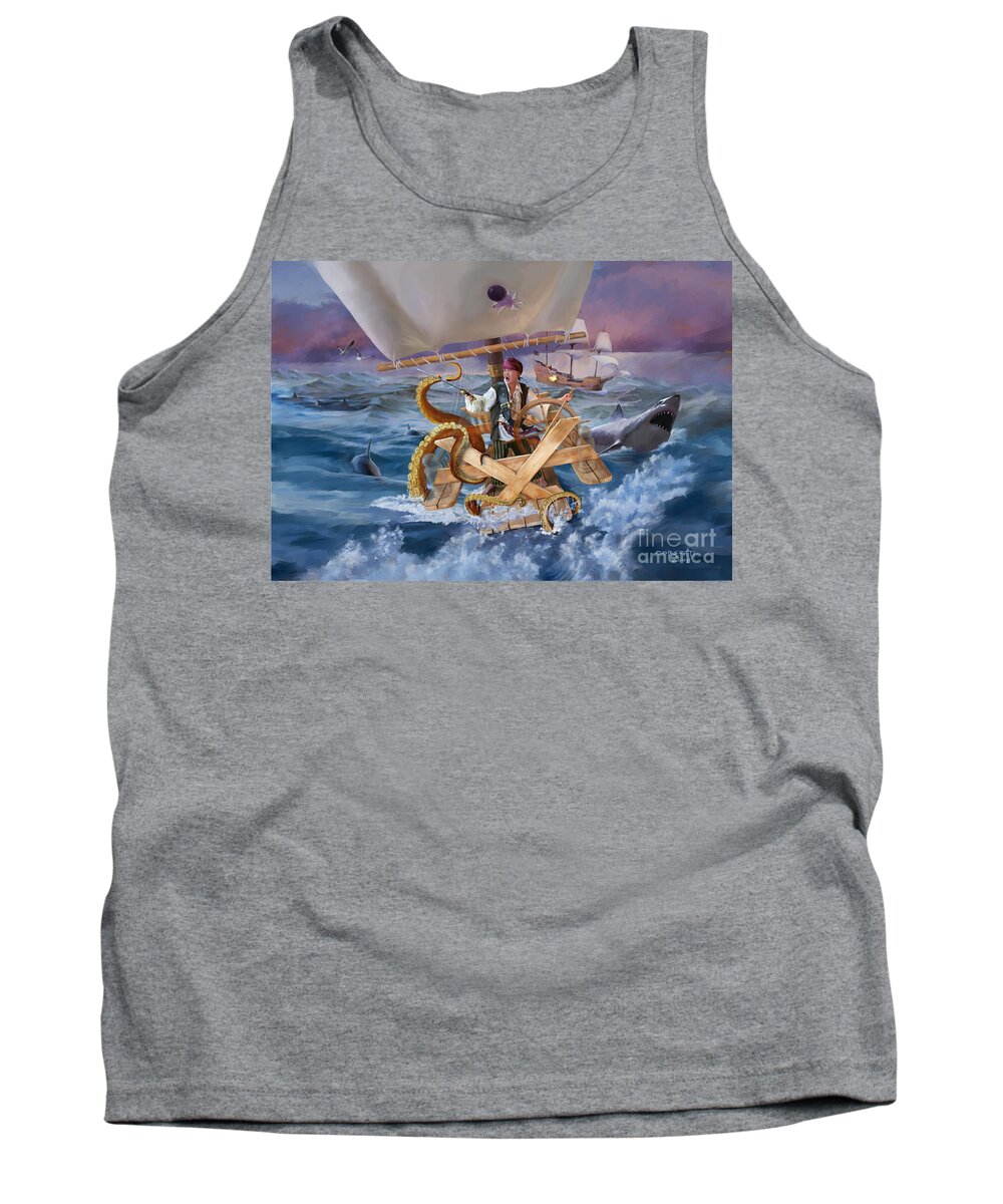 Wall Art Tank Top featuring the painting Legendary Pirate by Robert Corsetti