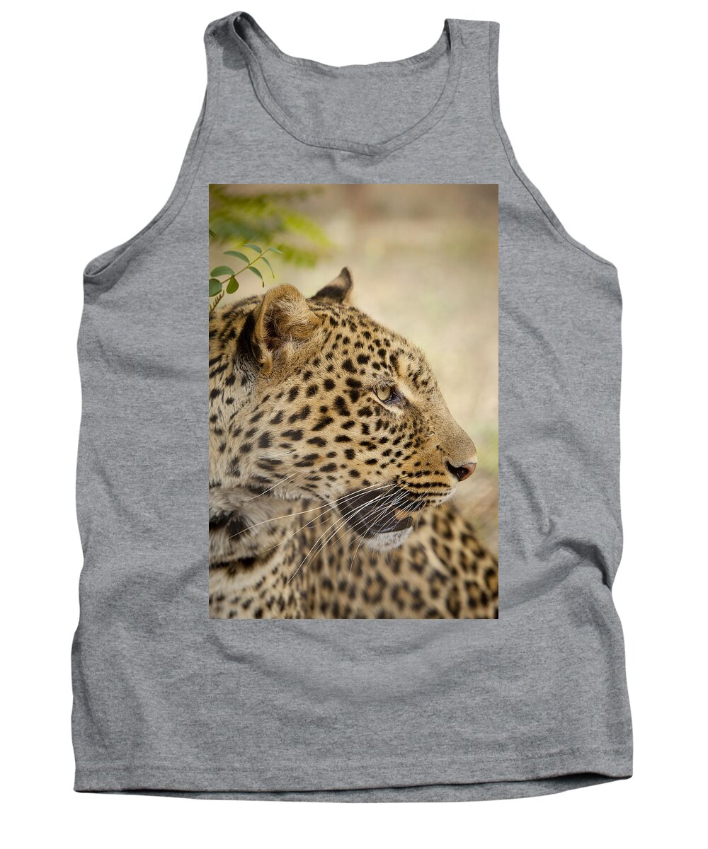 Feb0514 Tank Top featuring the photograph Leopard Zimbabwe by Michael Durham