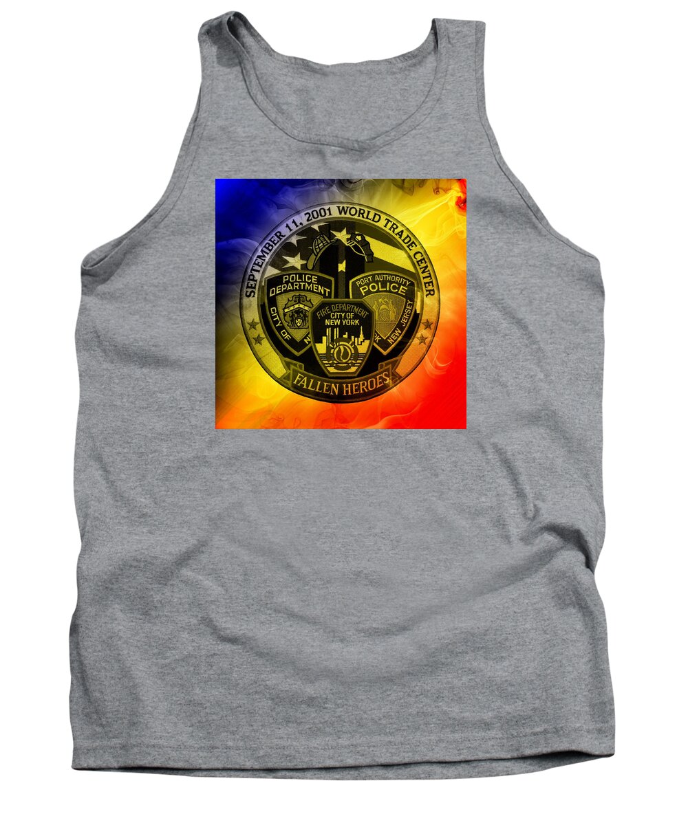 9/11 Tank Top featuring the mixed media Least We Forget 2 by Nick Kloepping