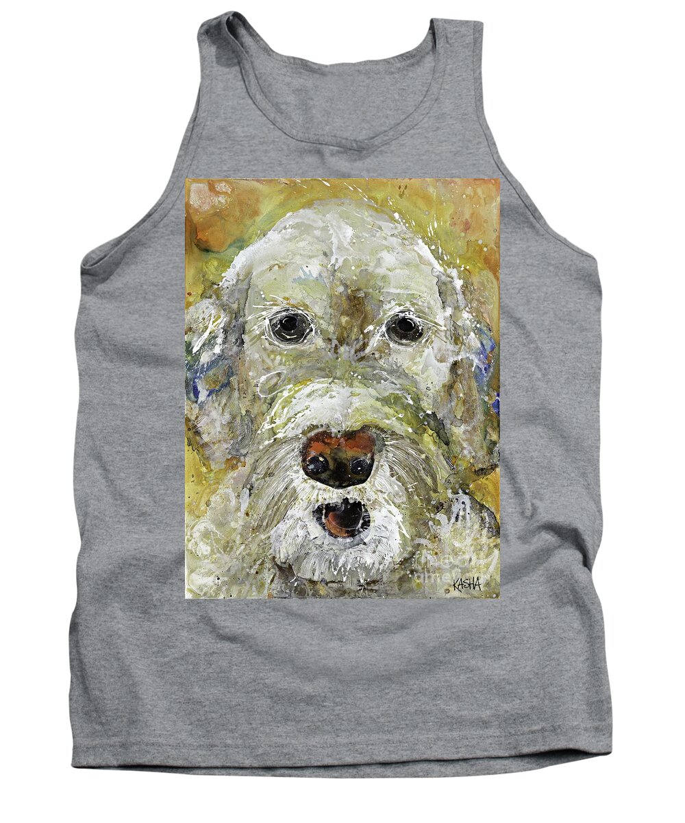 Labradoodle Tank Top featuring the painting Lily by Kasha Ritter