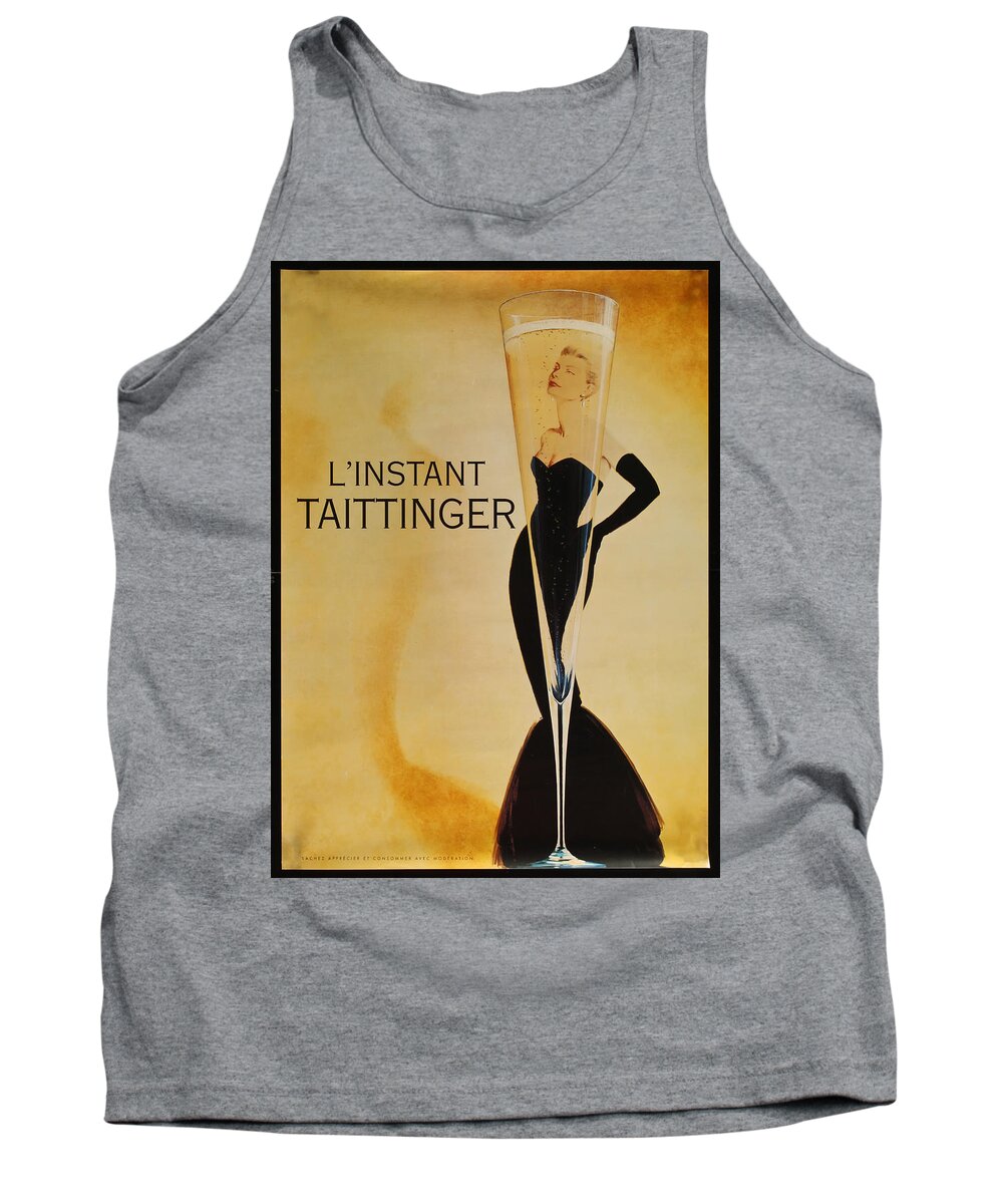 L'instant Taittanger Tank Top featuring the digital art L'Instant Taittinger by Georgia Clare