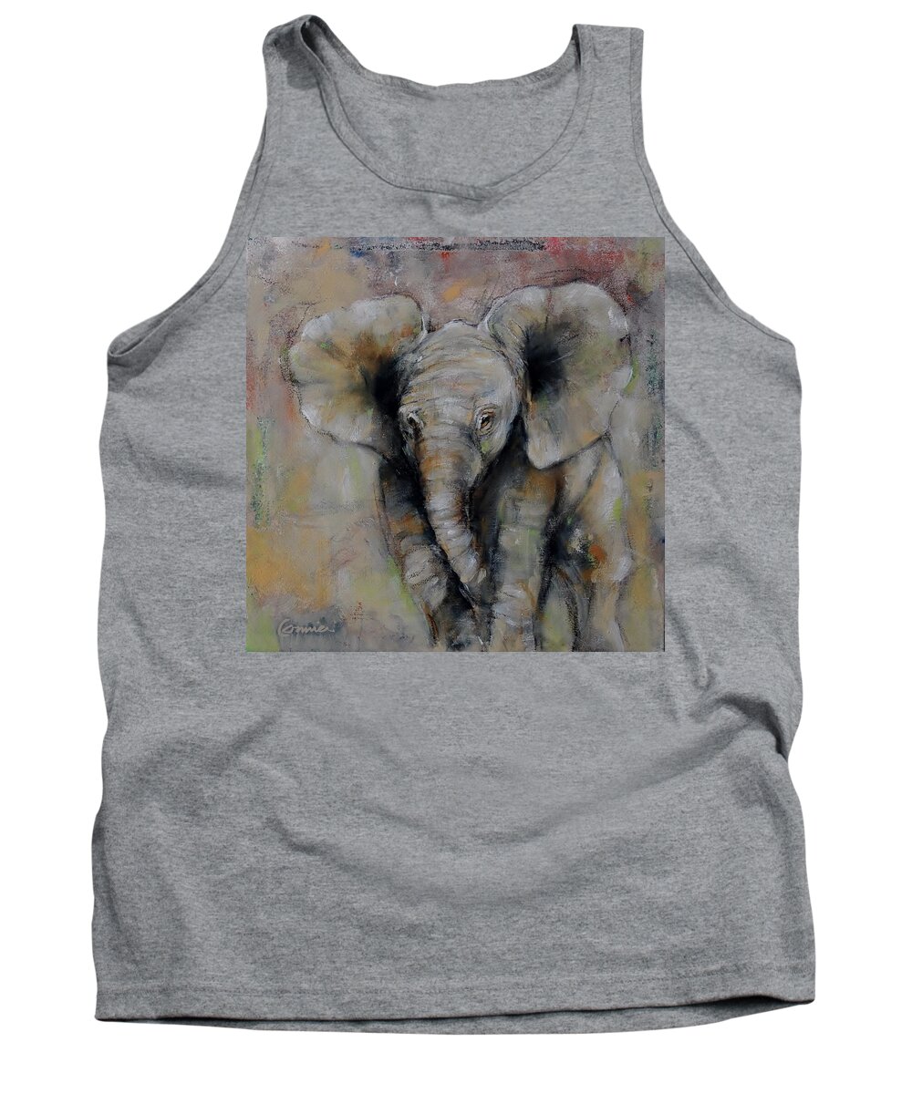 Bull Tank Top featuring the painting Little Giant by Jean Cormier