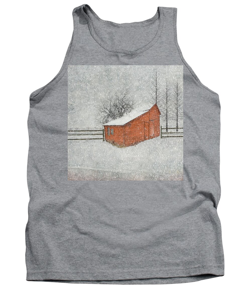 Red Barn Tank Top featuring the photograph Little Red Barn by Juli Scalzi