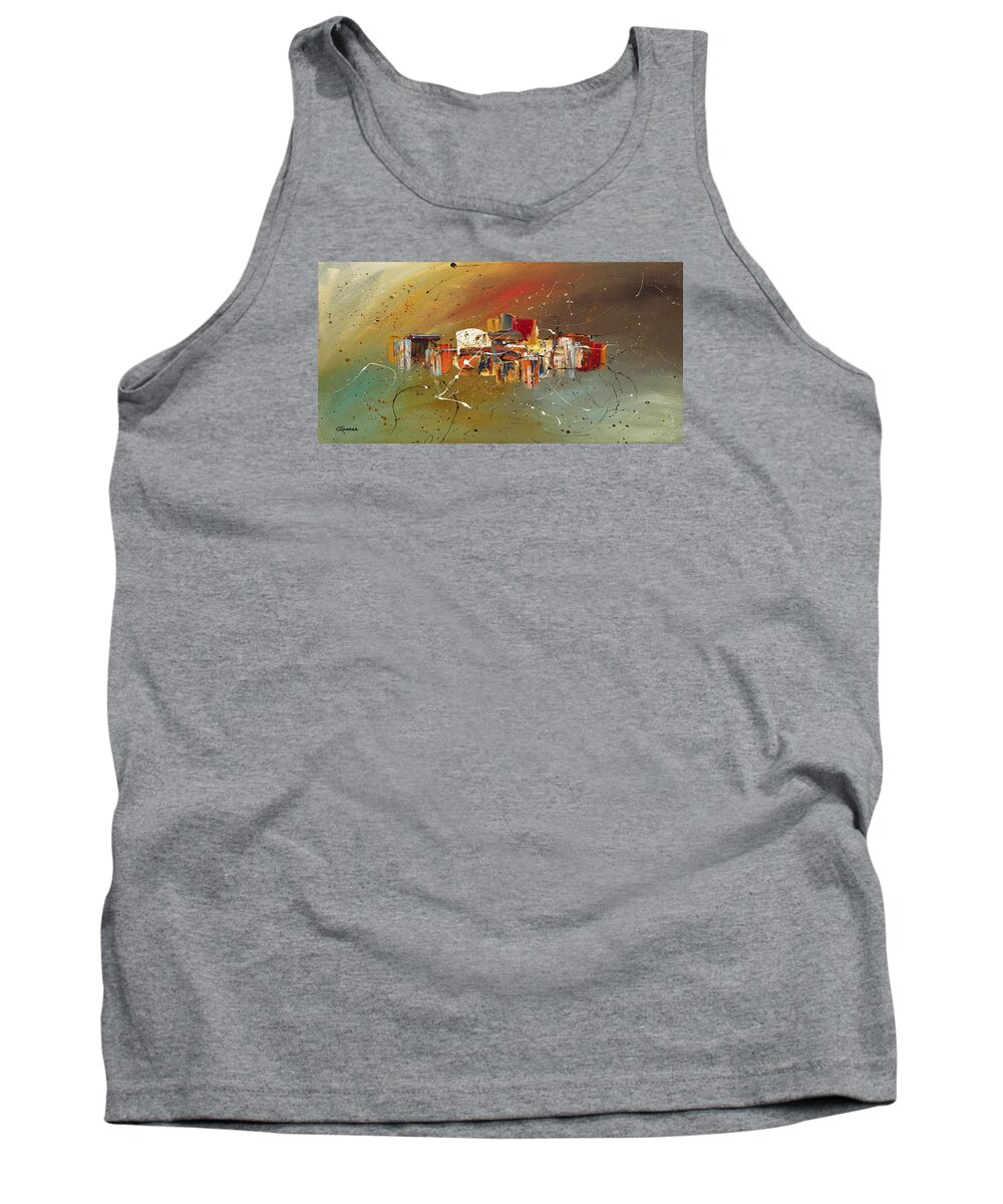 Abstract Art Tank Top featuring the painting Live Well by Carmen Guedez
