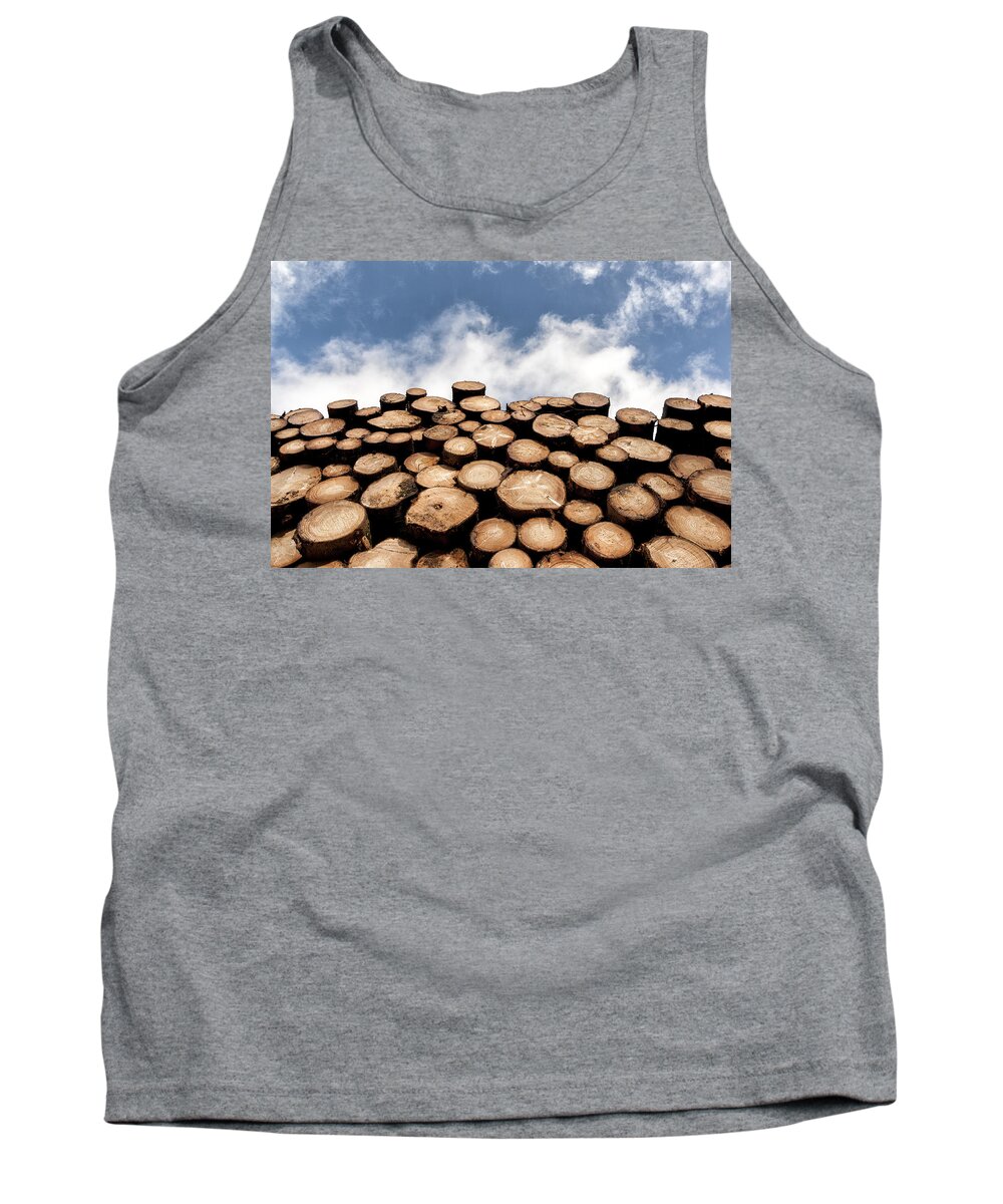 Log Wood Tank Top featuring the photograph Logs by Mike Santis