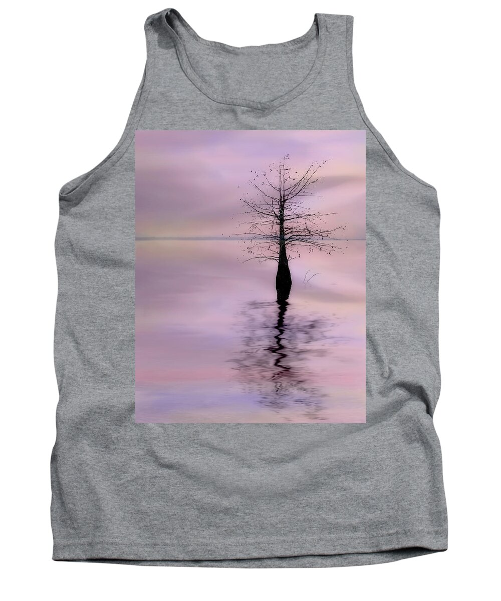 Clouds Tank Top featuring the photograph Lonely Cypress by David and Carol Kelly
