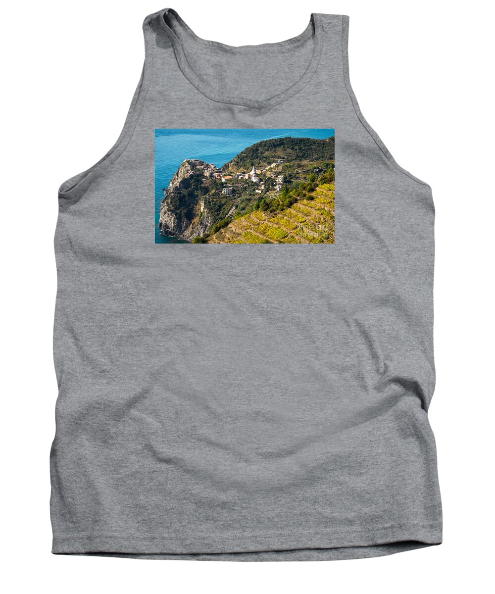 Italy Tank Top featuring the photograph Looking Down onto Corniglia by Prints of Italy