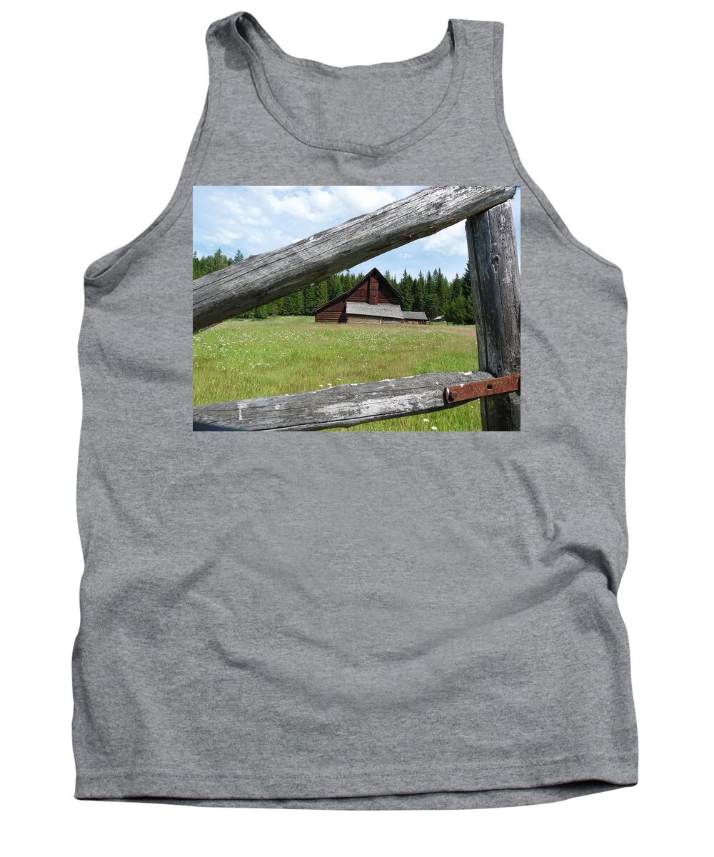 Fence Tank Top featuring the photograph Looking Thru the Fence by Alan Socolik
