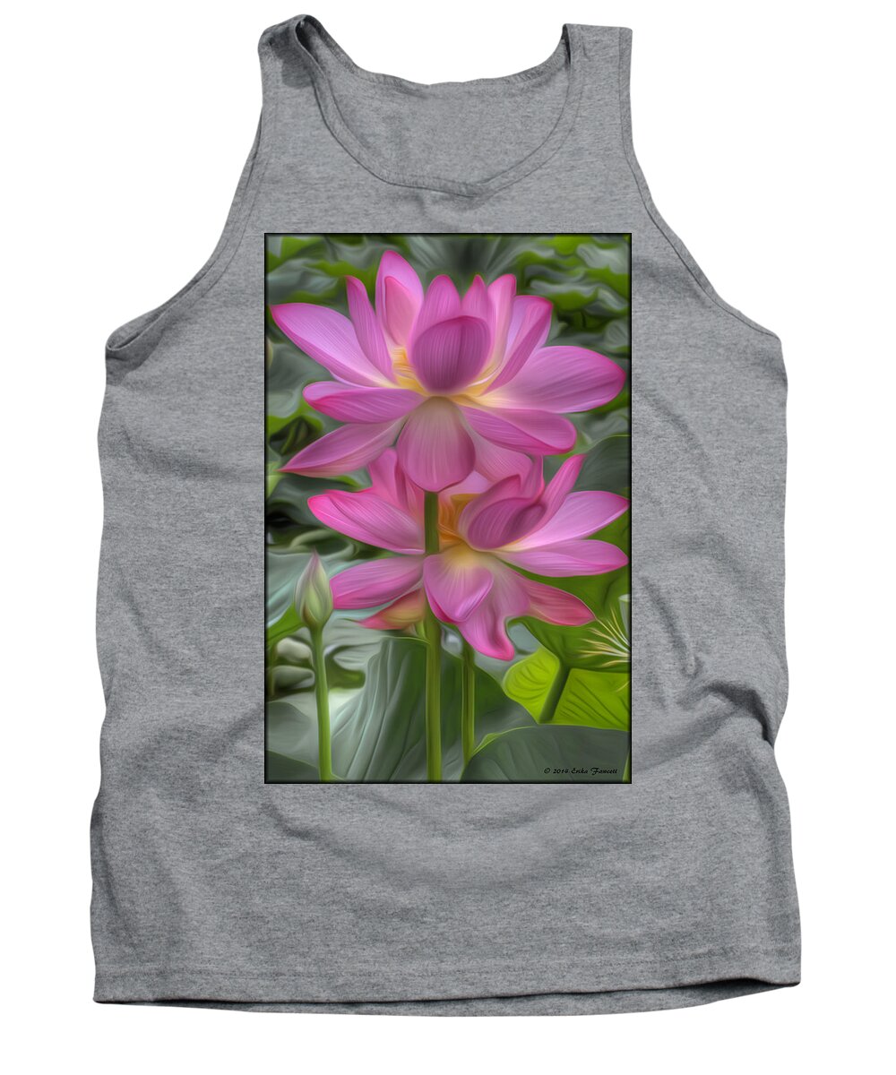 Nature Tank Top featuring the photograph Lotus Flowers by Erika Fawcett