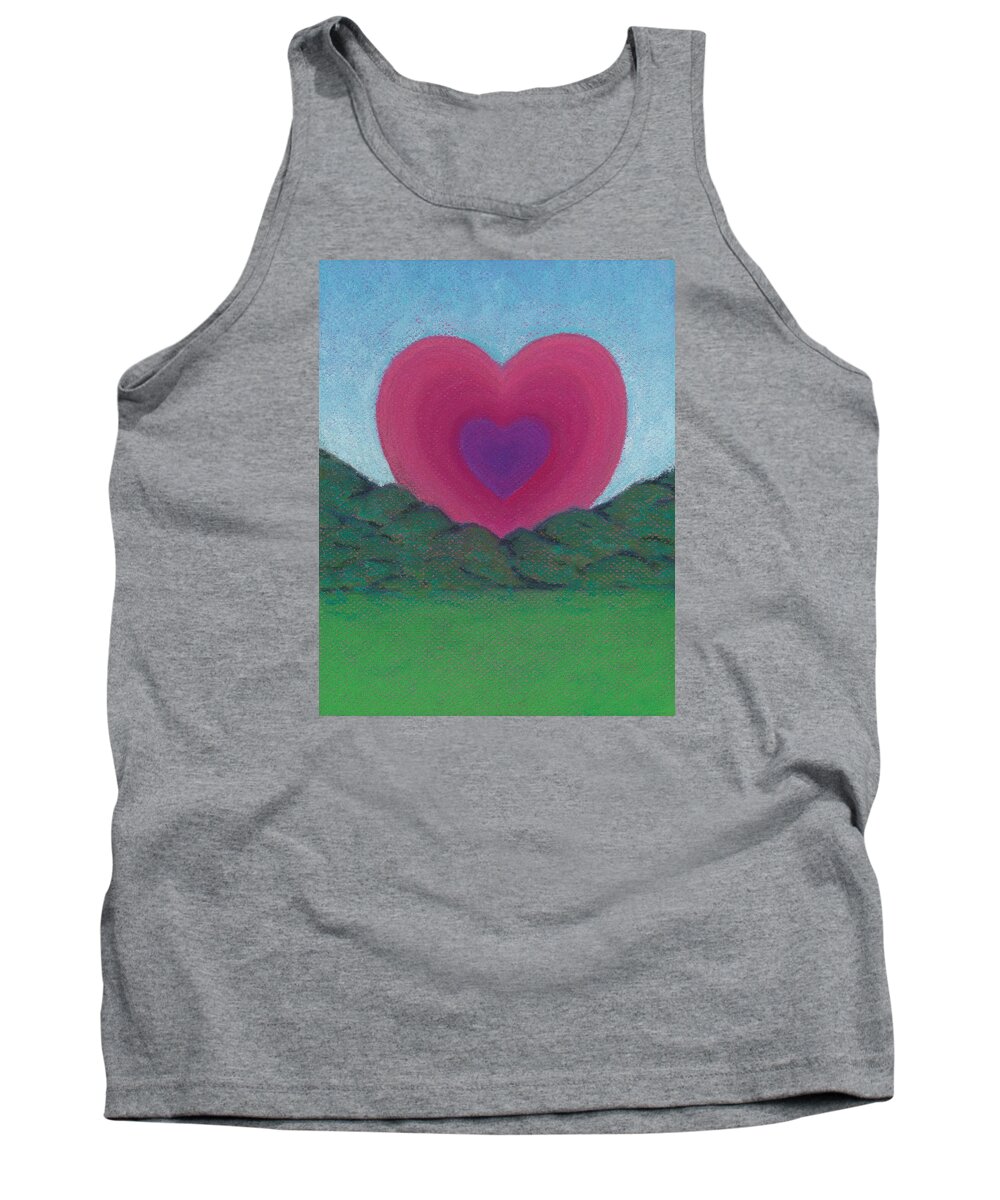 Love Tank Top featuring the pastel Love Rising by Anne Katzeff