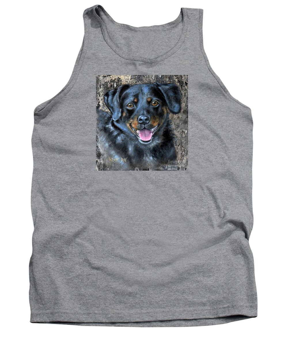 Dog Tank Top featuring the painting Lucy by Wendy Ray
