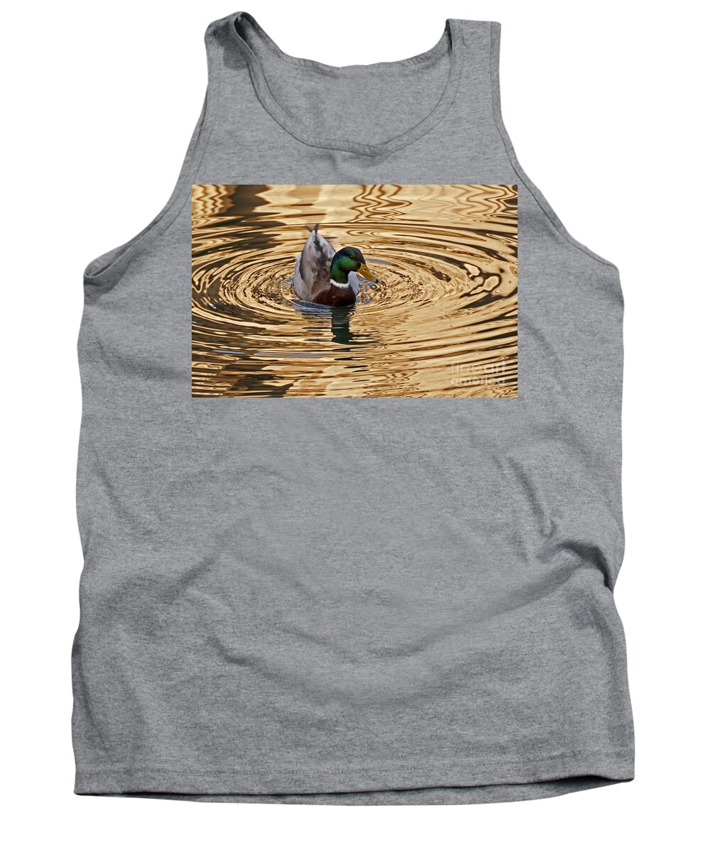 Kate Brown Tank Top featuring the photograph On Golden Pond by Kate Brown