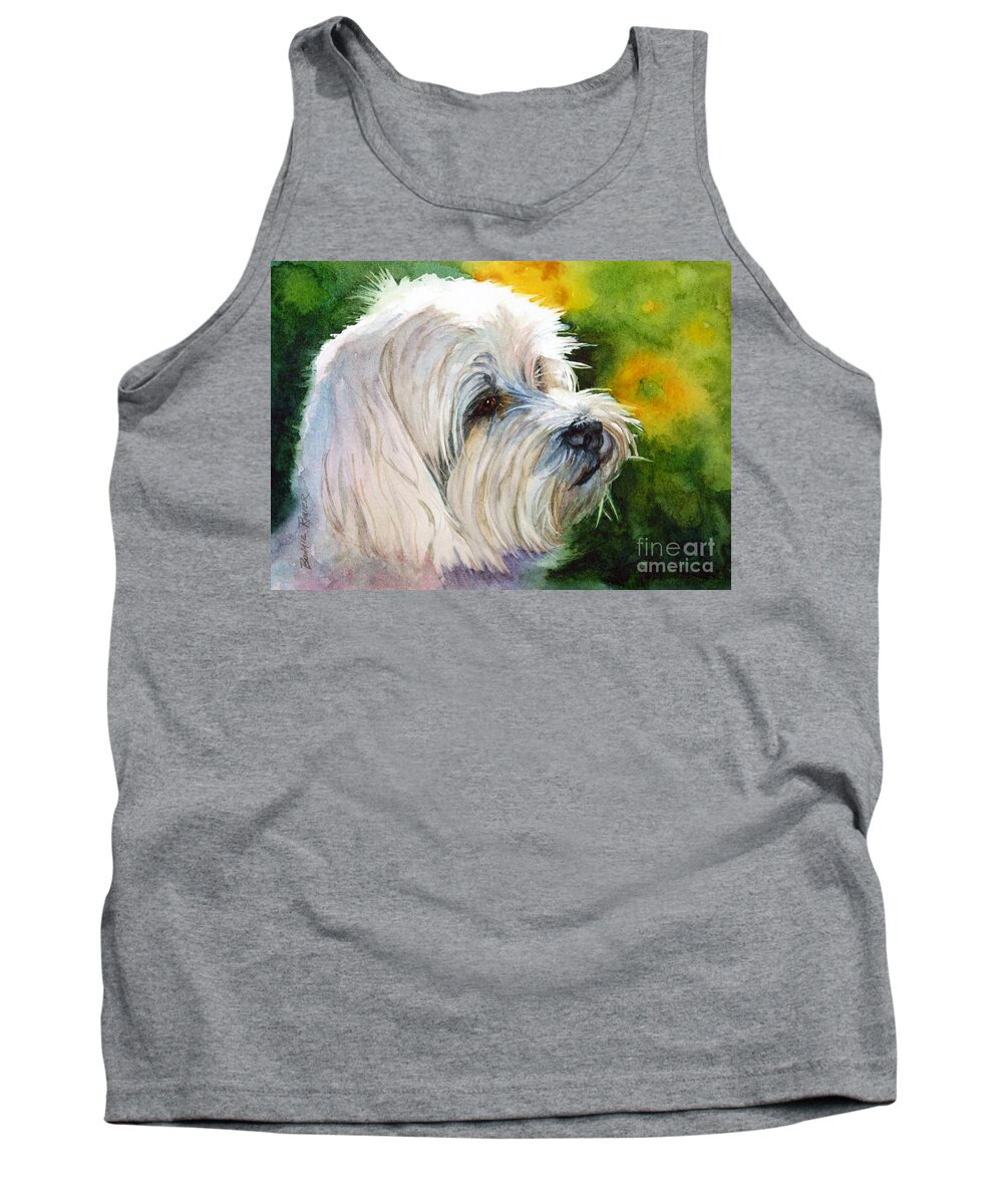 Maltese Tank Top featuring the painting Maltese by Bonnie Rinier