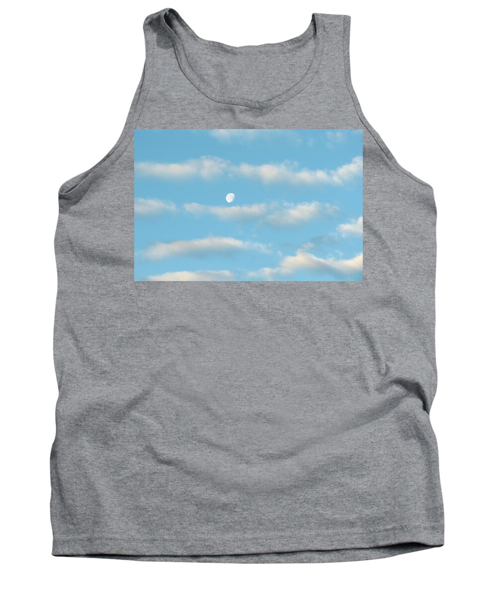 Space Tank Top featuring the photograph Man in the Moon in the Clouds by Fortunate Findings Shirley Dickerson
