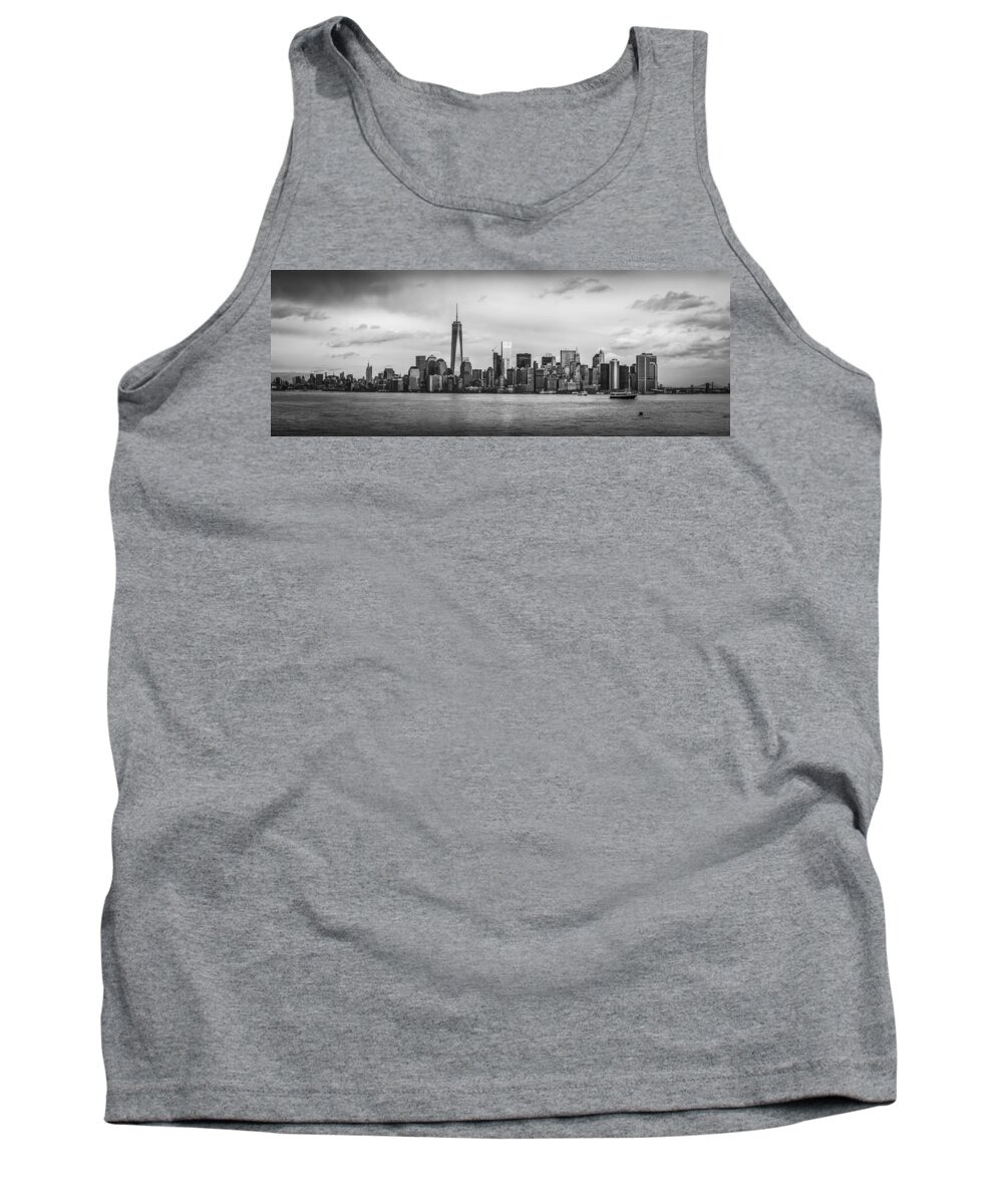 Manhattan Tank Top featuring the photograph Manhattan Skyline Black and White by David Morefield