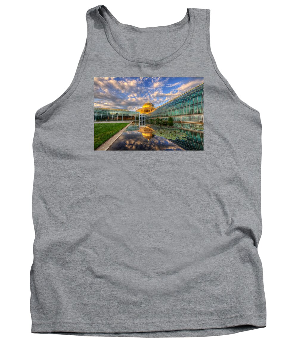 Architecture Tank Top featuring the photograph Marjorie Mcneely Conservatory Evening by Wayne Moran