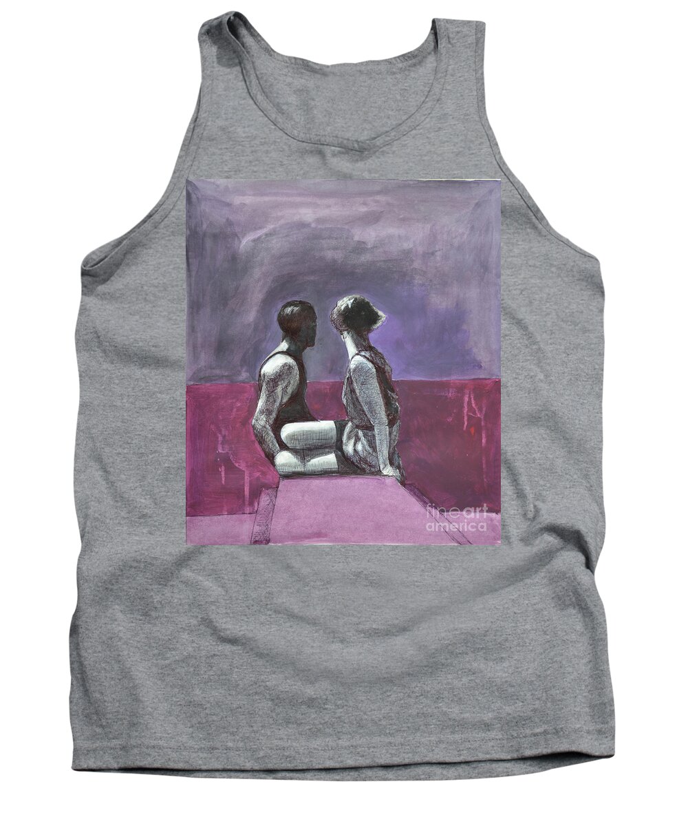 Couple Tank Top featuring the painting Marriage by Diane montana Jansson