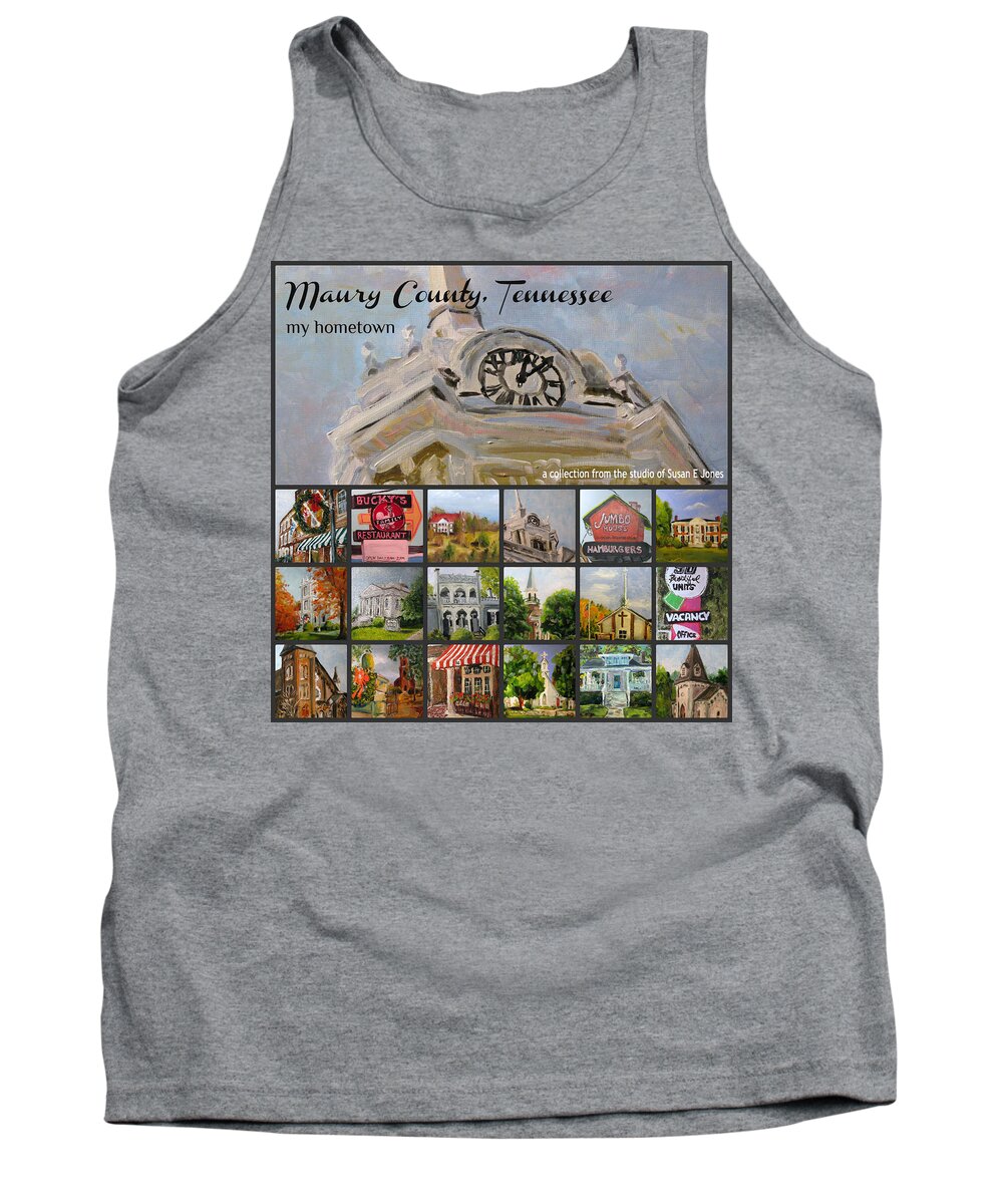 Montage Tank Top featuring the painting Maury County Tennessee by Susan Elizabeth Jones