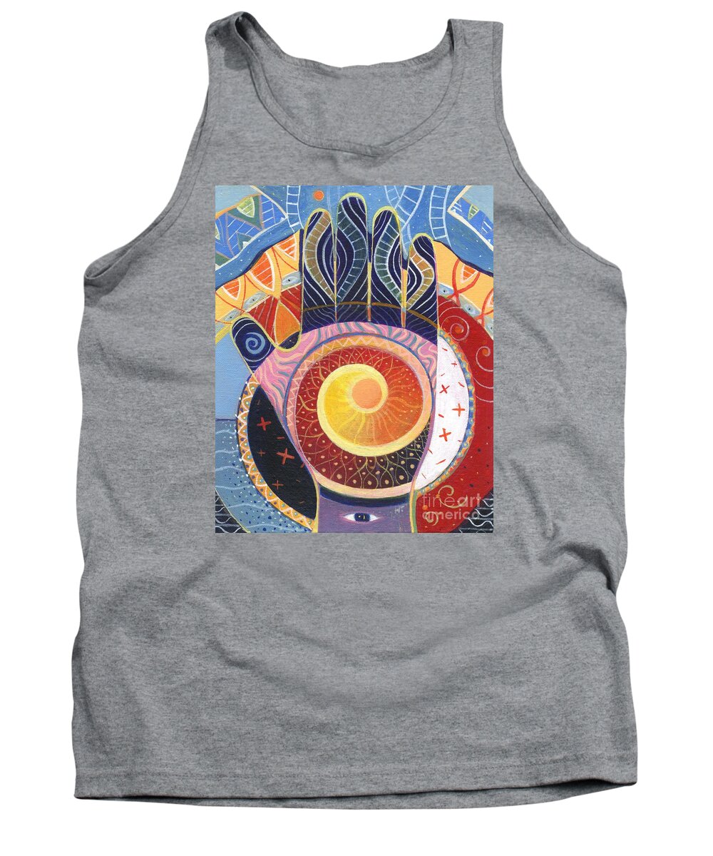 Hand Tank Top featuring the painting May You Always Find Your Way by Helena Tiainen