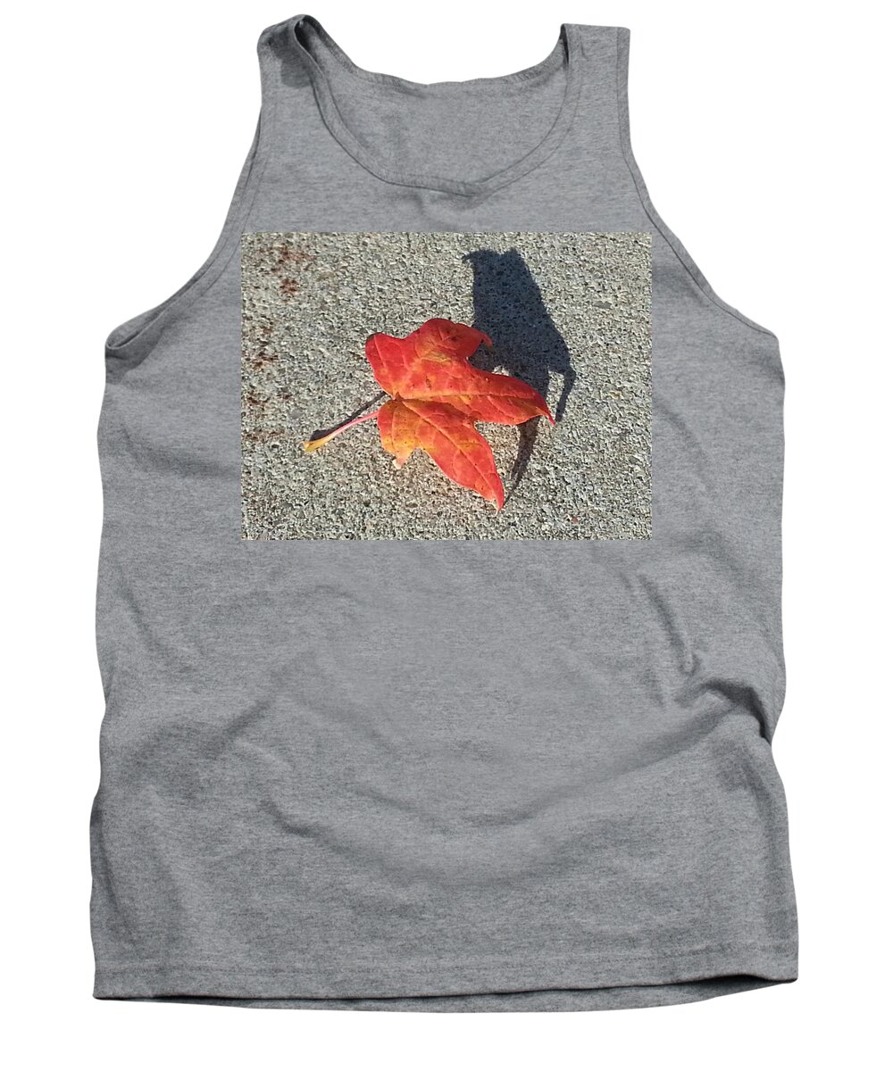 Red Leaf Tank Top featuring the photograph Me and My Shadow by Caryl J Bohn