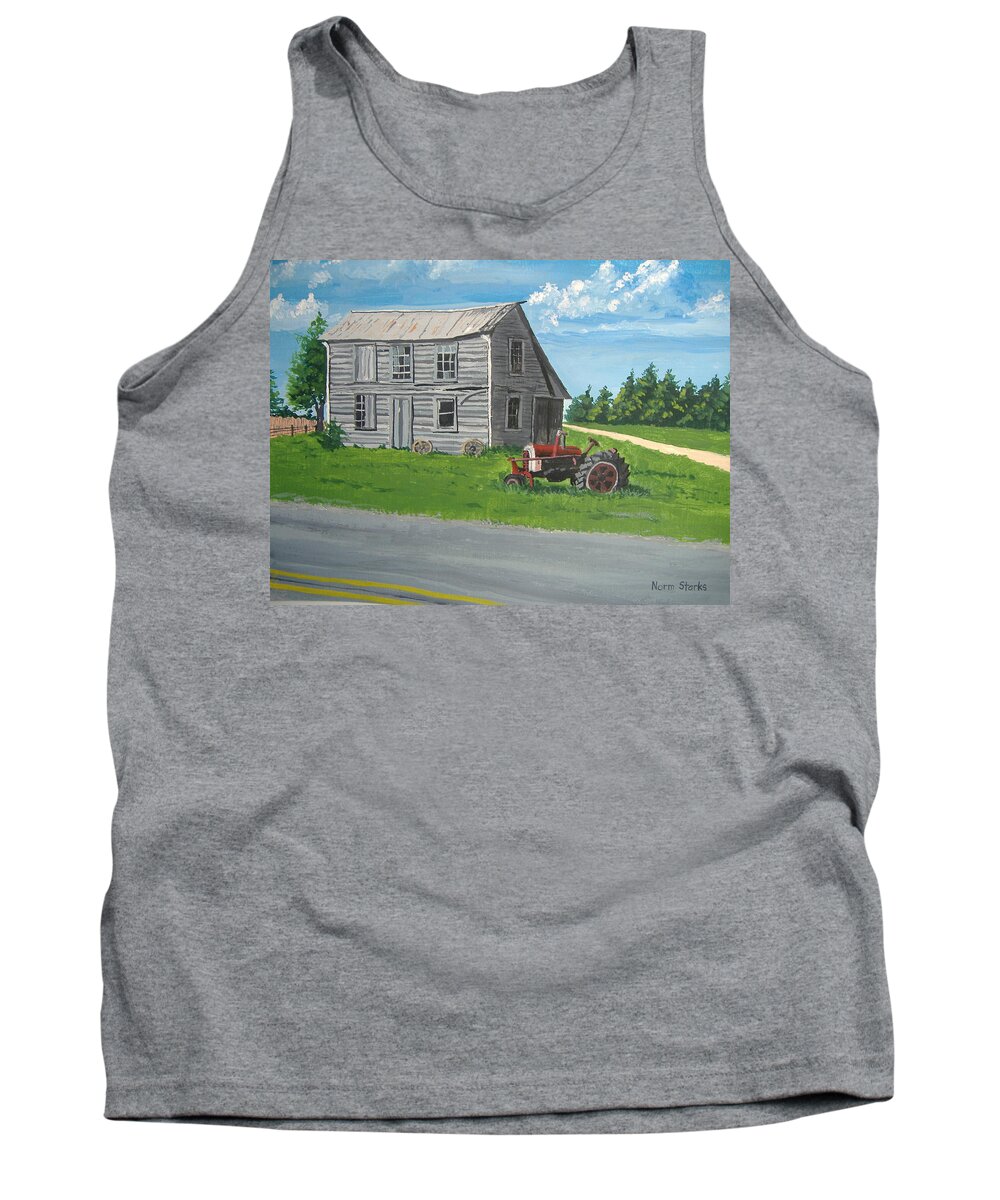 Farmhouse Tank Top featuring the painting Memories... by Norm Starks
