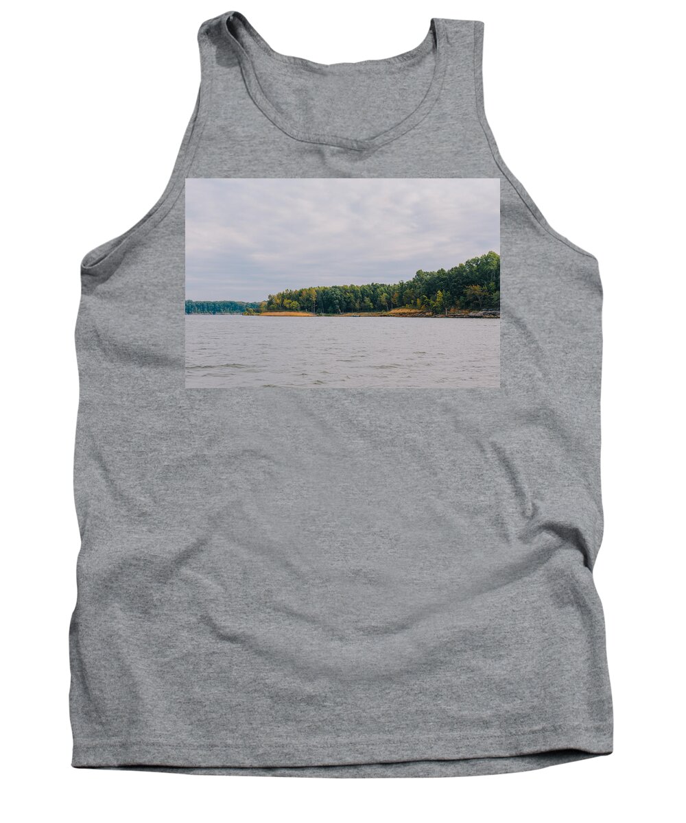 Men Tank Top featuring the photograph Men Fishing on Barren River Lake by Amber Flowers