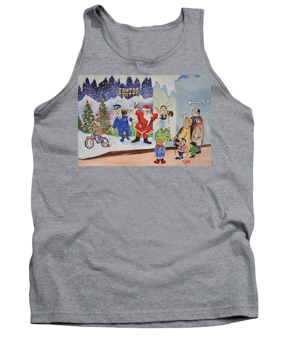 Christmas Card Tank Top featuring the painting Merry Christmas by Barry BLAKE