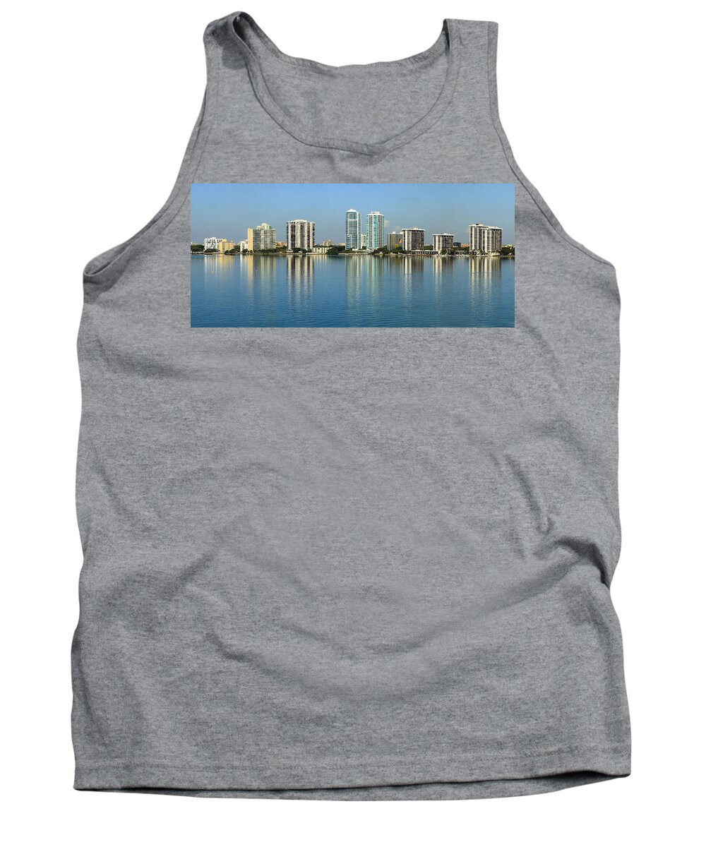 Architecture Tank Top featuring the photograph Miami Brickell Skyline by Raul Rodriguez