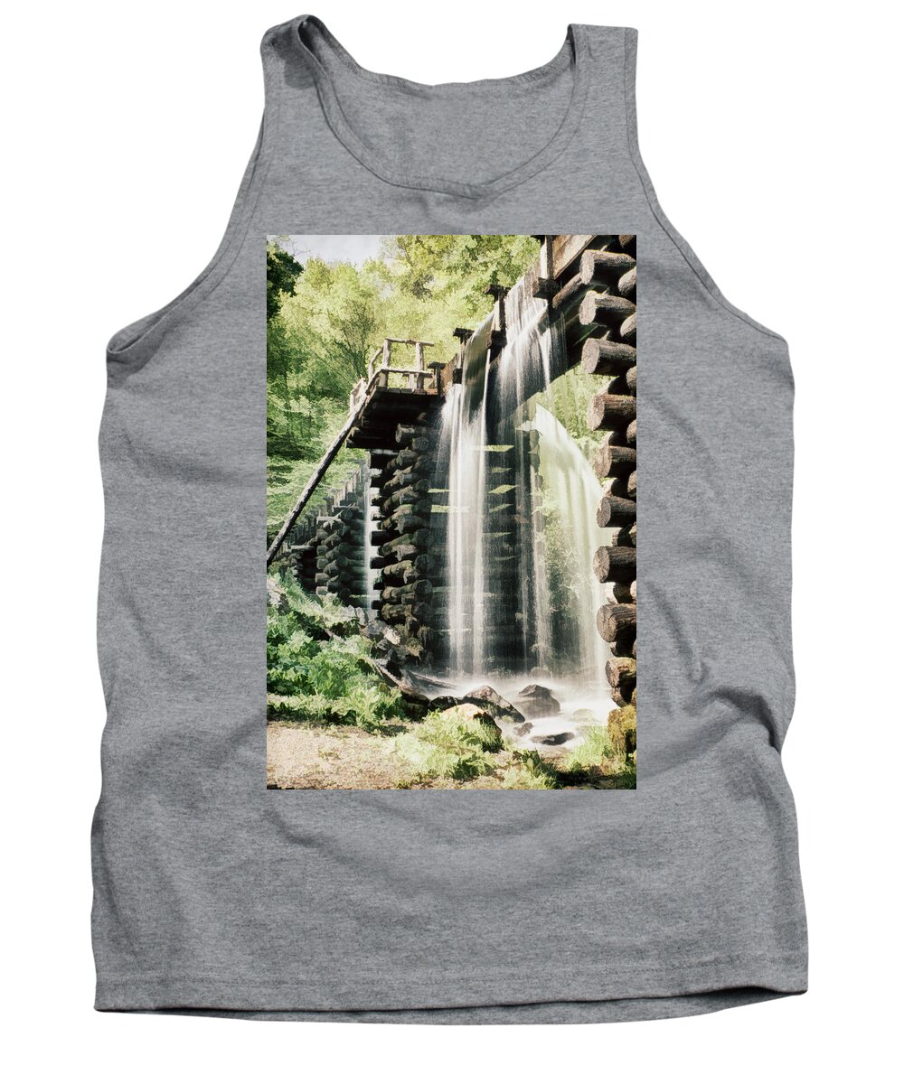 Mingus Mill Tank Top featuring the photograph Mingus Mill Millrace by Priscilla Burgers