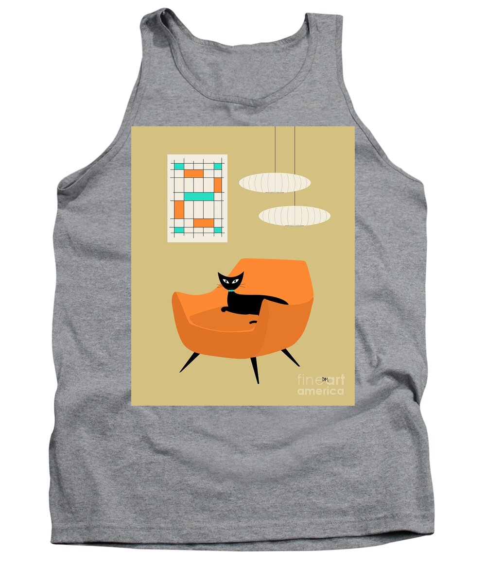 Abstract Tank Top featuring the digital art Mini Abstract with Orange Chair by Donna Mibus