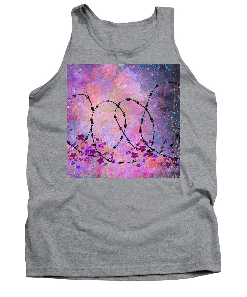 Abstract Tank Top featuring the digital art Mixed Messages by William Russell Nowicki
