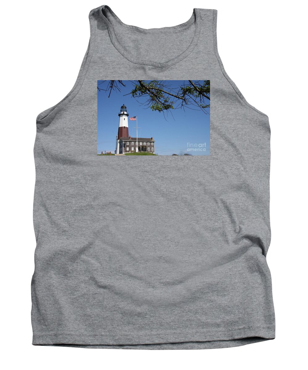 Montauk Light Tank Top featuring the photograph Montauk Point Lighthouse by Christiane Schulze Art And Photography