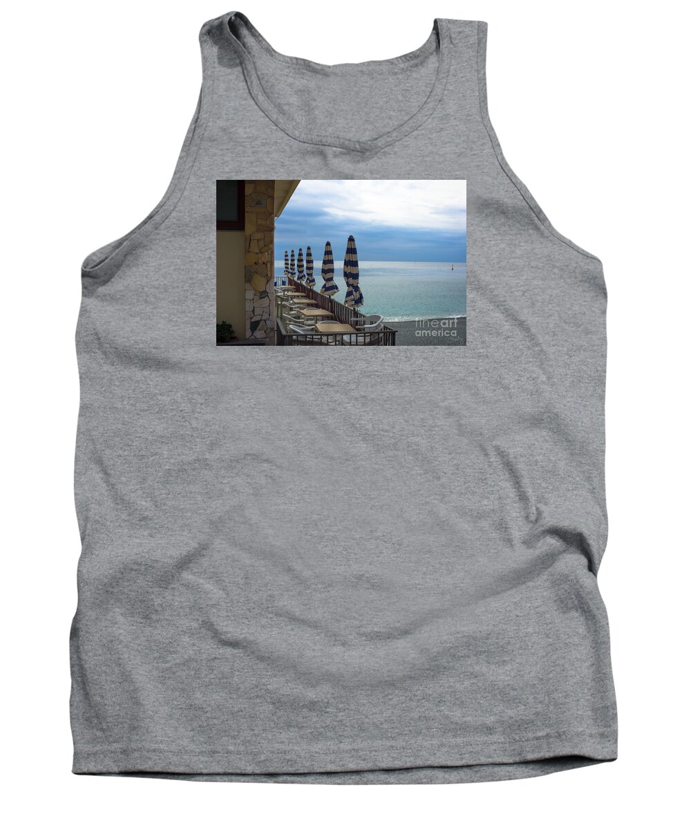 Monterosso Italy Tank Top featuring the photograph Monterosso Outdoor Cafe by Prints of Italy