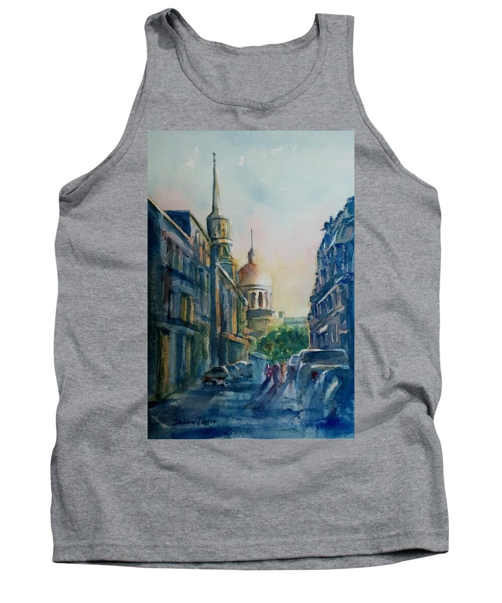 Montreal Tank Top featuring the painting Montreal Skyline by Debbie Lewis