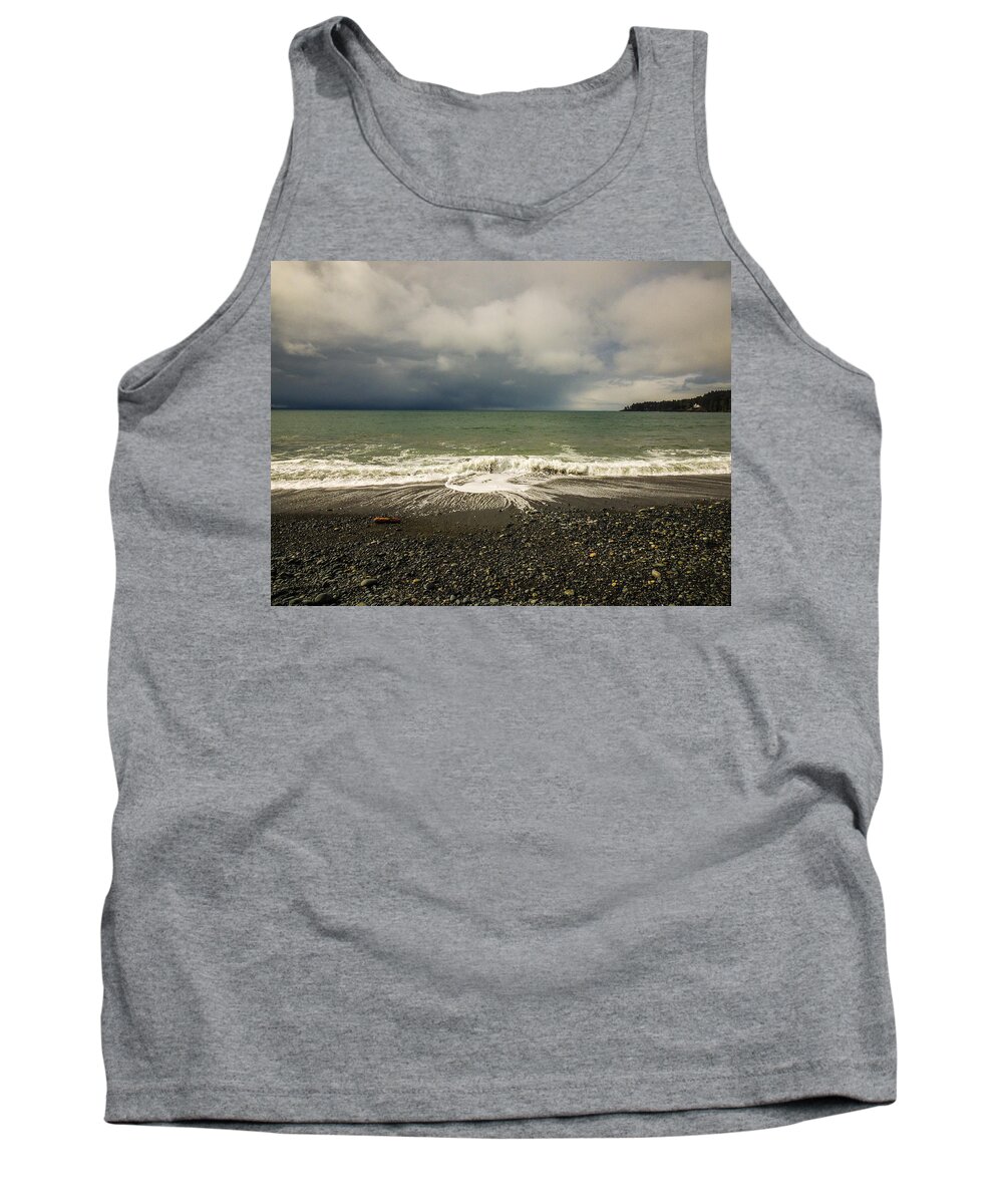 Beach Tank Top featuring the photograph Moody Swirl French Beach by Roxy Hurtubise