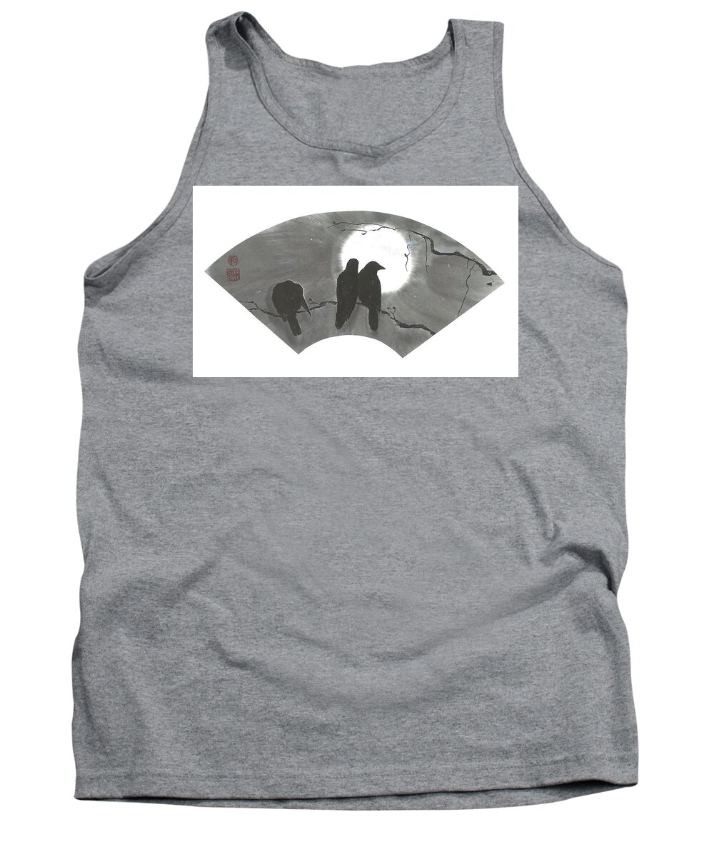 Raven Tank Top featuring the painting Moonlight Madness by Terri Harris