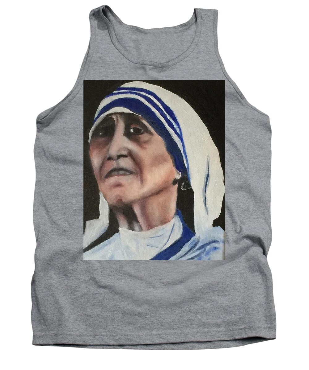 Art Tank Top featuring the painting Mother Teresa by Ryszard Ludynia
